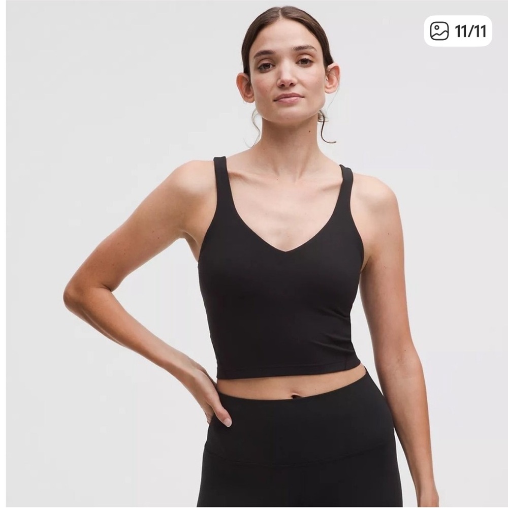 Lululemon Align Tank Top, Black, Women Size 4, Cropped V‎ Neck Workout top